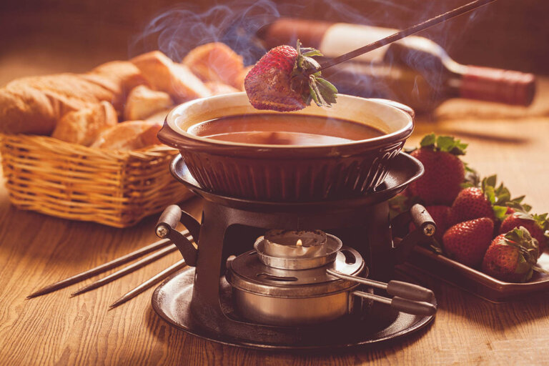 service à fondue au chocolat